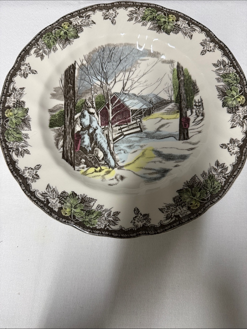 Johnson Bros The Friendly Village Winter Scene Ceramic dinner Plate